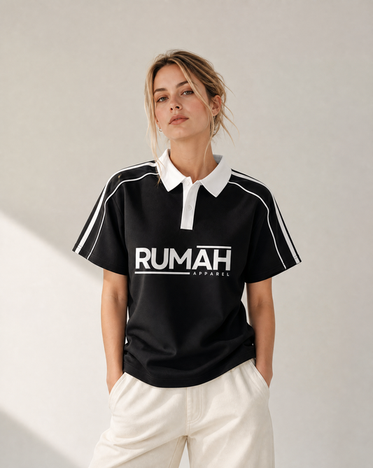 Contrast Collar Short-Sleeve Polo Shirt
