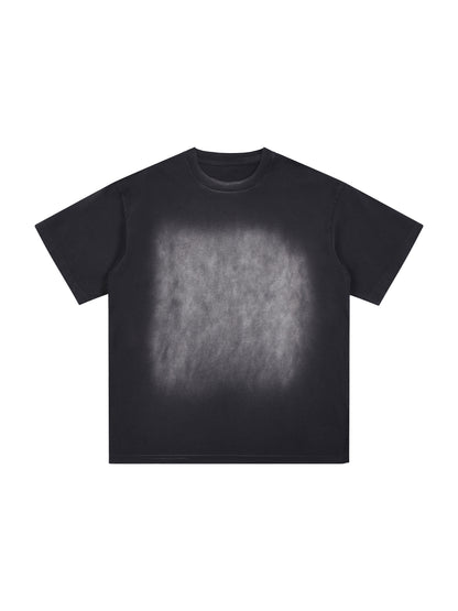 Square Patch Monkey Washed Drop Shoulder T-Shirt - 250 GSM